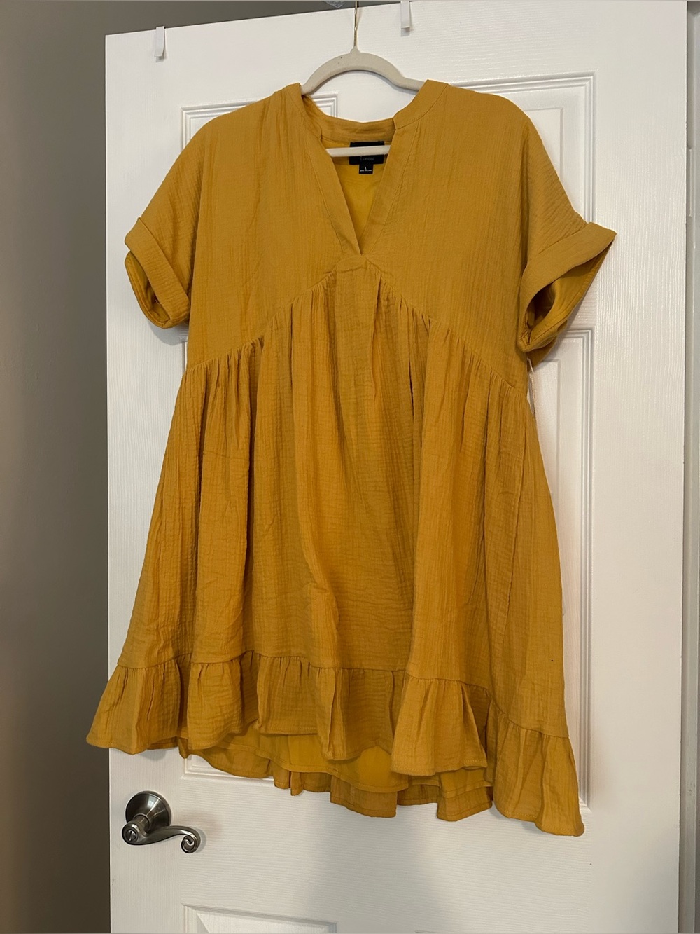 Relaxed Mustard Yellow Babydoll Tunic Top